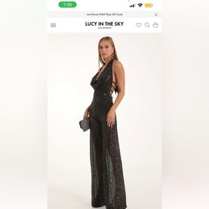 Dasia Sequin Jumpsuit in black